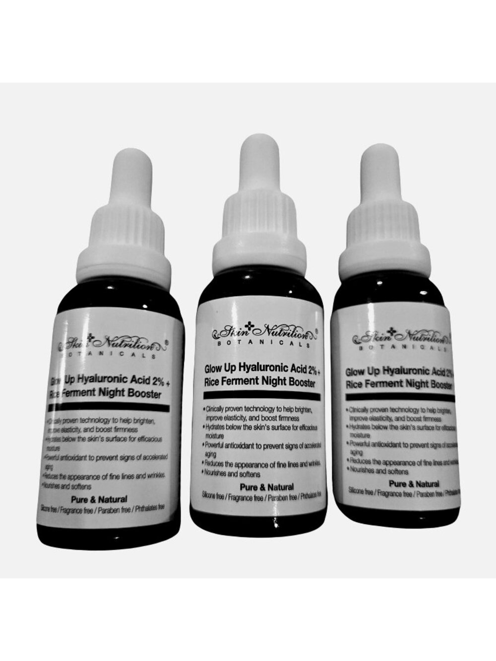 Skin Nutrition Glow Up Hyaluronic Acid 2% + Rice Ferment Serum-THREE BOTTLES